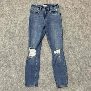 Good‎ American Women's Distressed Skinny Jeans Size 0/25 Blue Denim